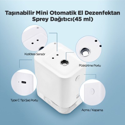 Taşınabilir Mini Otomatik El Dezenfektan Makinesi Vision M
